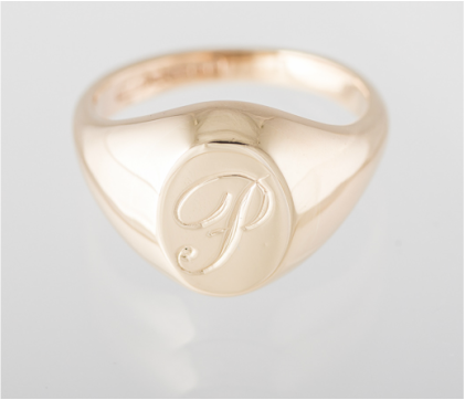 Signet Ring Letter P yellow gold